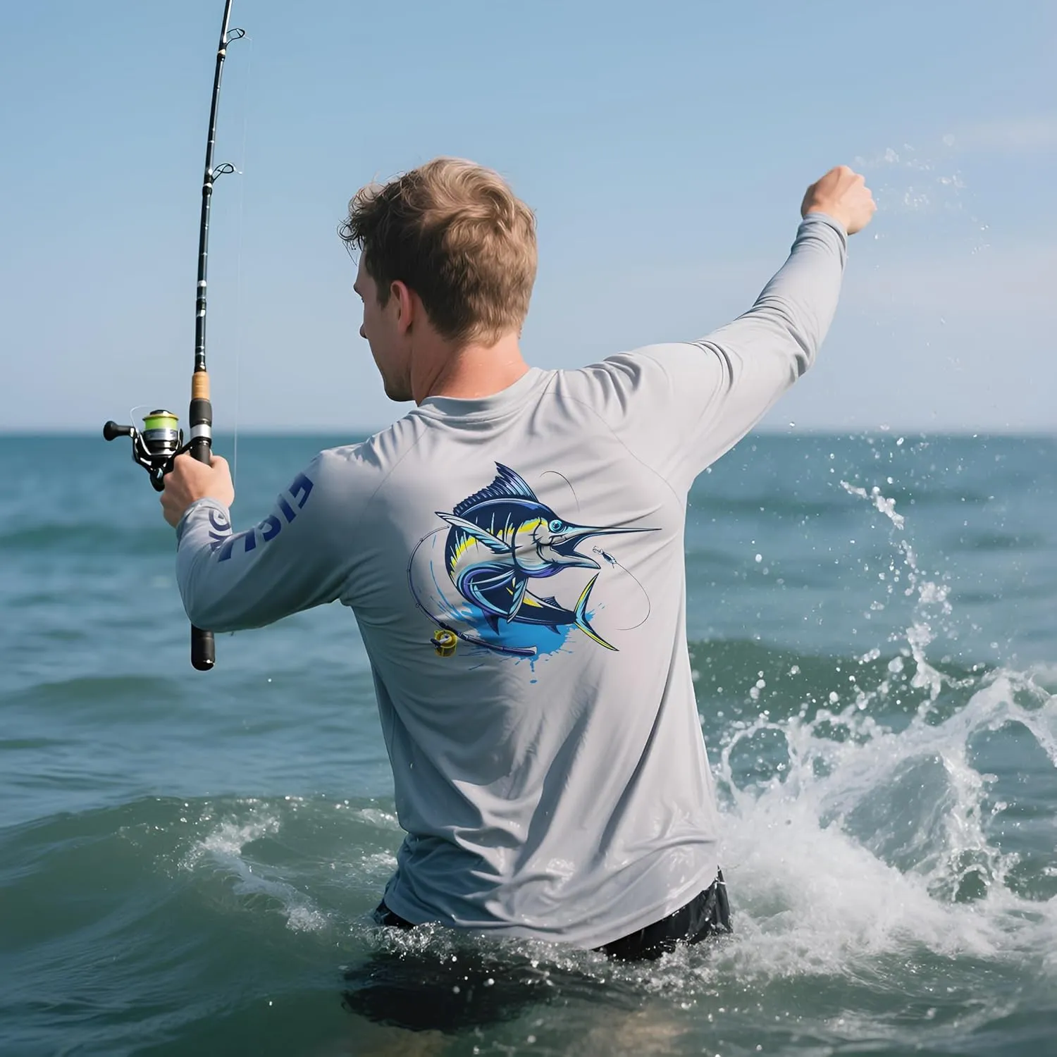 2 Pack Fishing Shirts for Men Long Sleeve UPF 50  Sun Protection Shirt Moisture Wicking Rash Guard T-Shirt