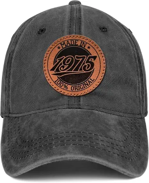 50th Birthday Gifts for Him Her 50 Year Old Gifts 1975 Birthday Vintage Hat Men Women 100% Cotton Baseball Cap