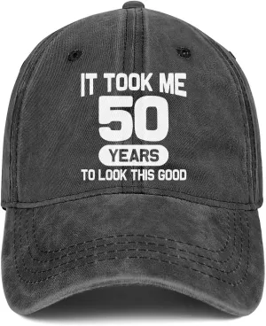 50th Birthday Gifts for Him Her 50 Year Old Gifts 1975 Birthday Vintage Hat Men Women 100% Cotton Baseball Cap