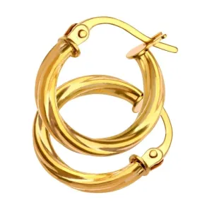 9ct Yellow Gold Twist Hoop Earrings
