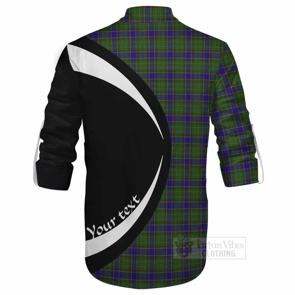 Adam Tartan Ghillie Kilt Shirt with Family Crest Circle Style