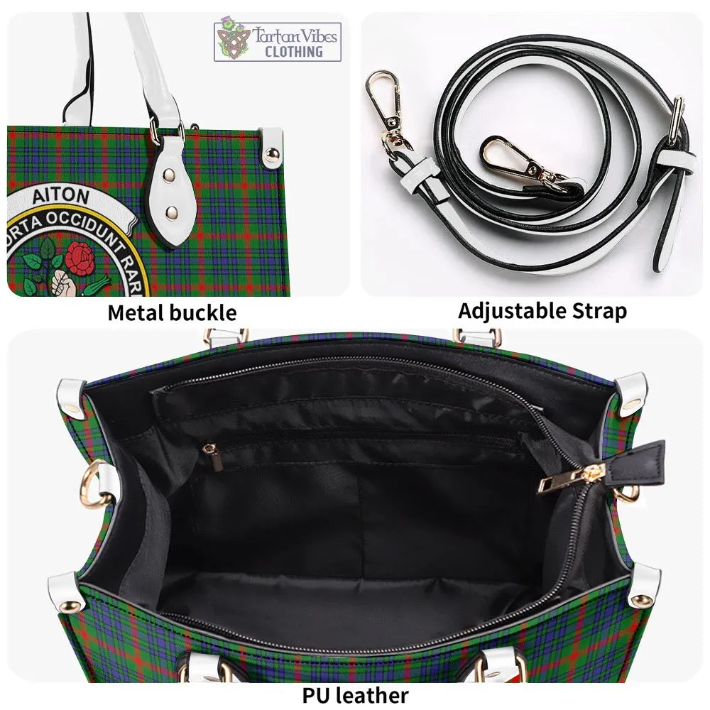 Aiton Tartan Luxury Leather Handbags with Family Crest