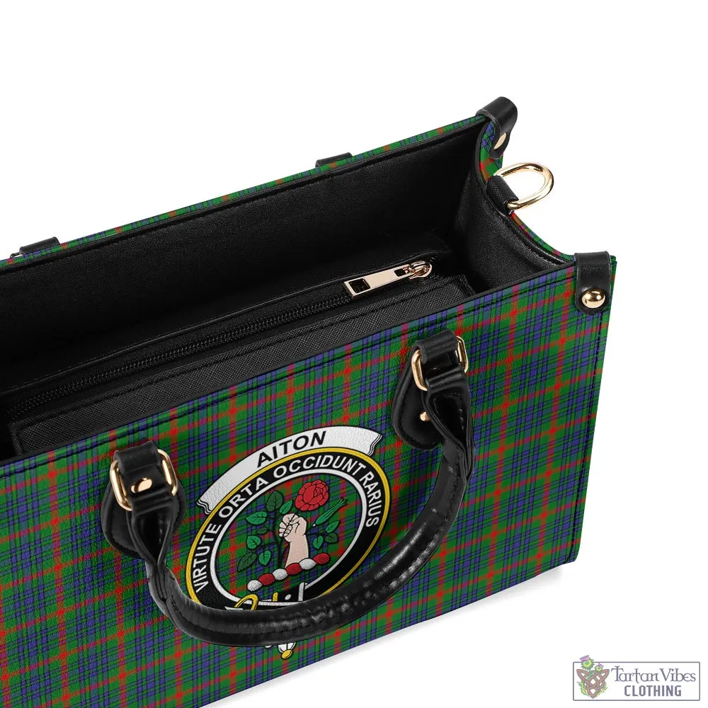 Aiton Tartan Luxury Leather Handbags with Family Crest