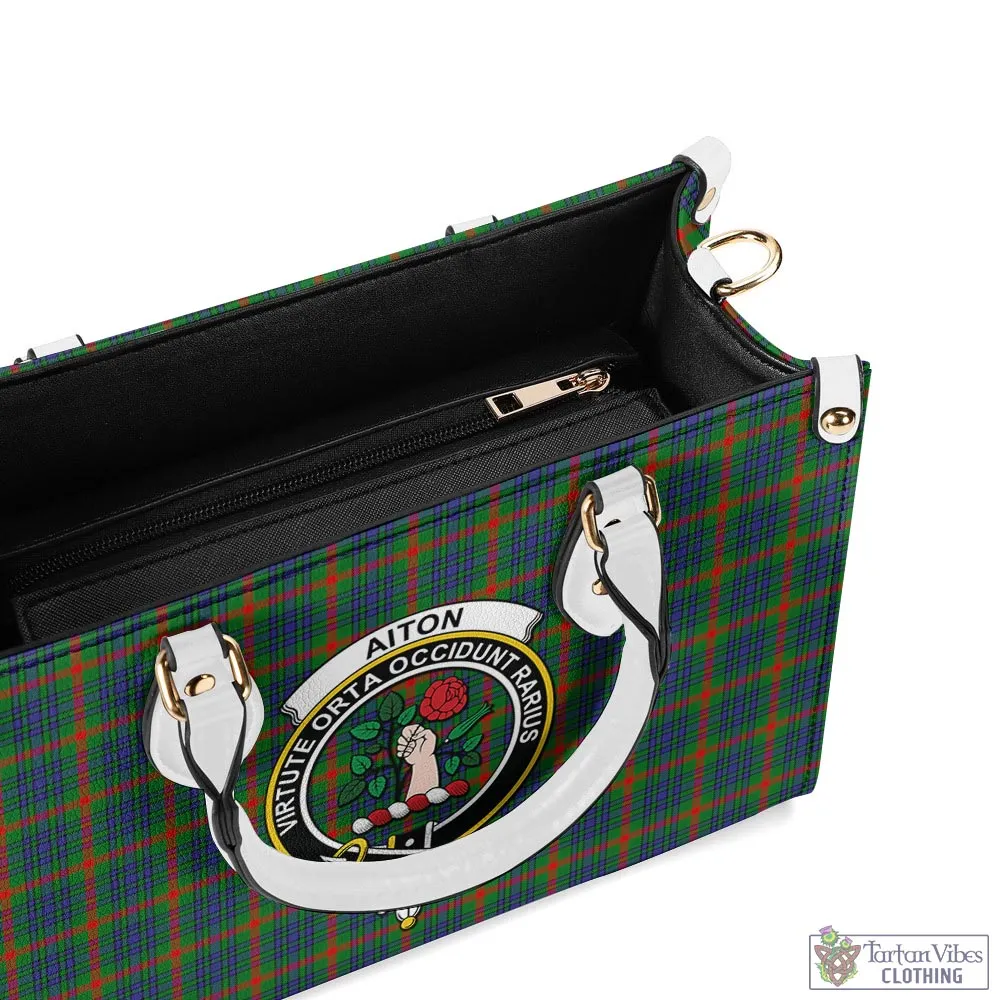 Aiton Tartan Luxury Leather Handbags with Family Crest
