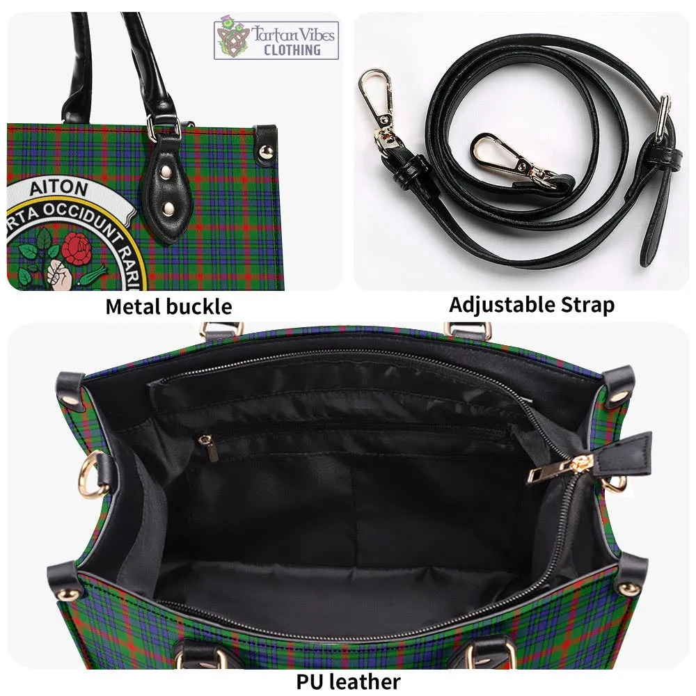 Aiton Tartan Luxury Leather Handbags with Family Crest