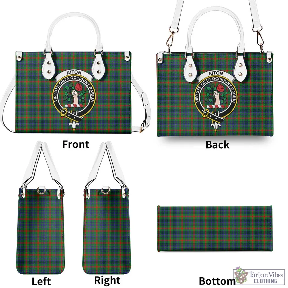 Aiton Tartan Luxury Leather Handbags with Family Crest