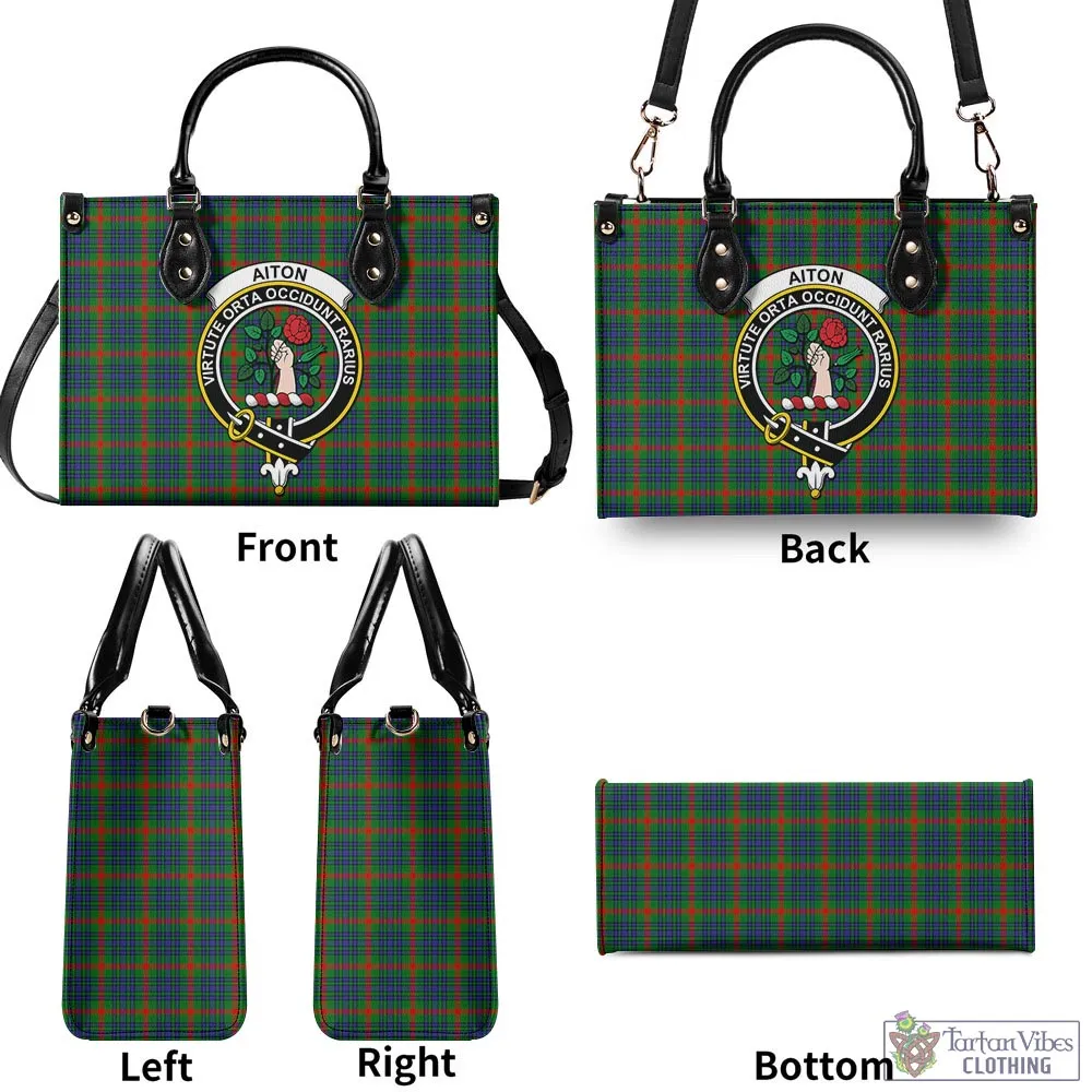 Aiton Tartan Luxury Leather Handbags with Family Crest
