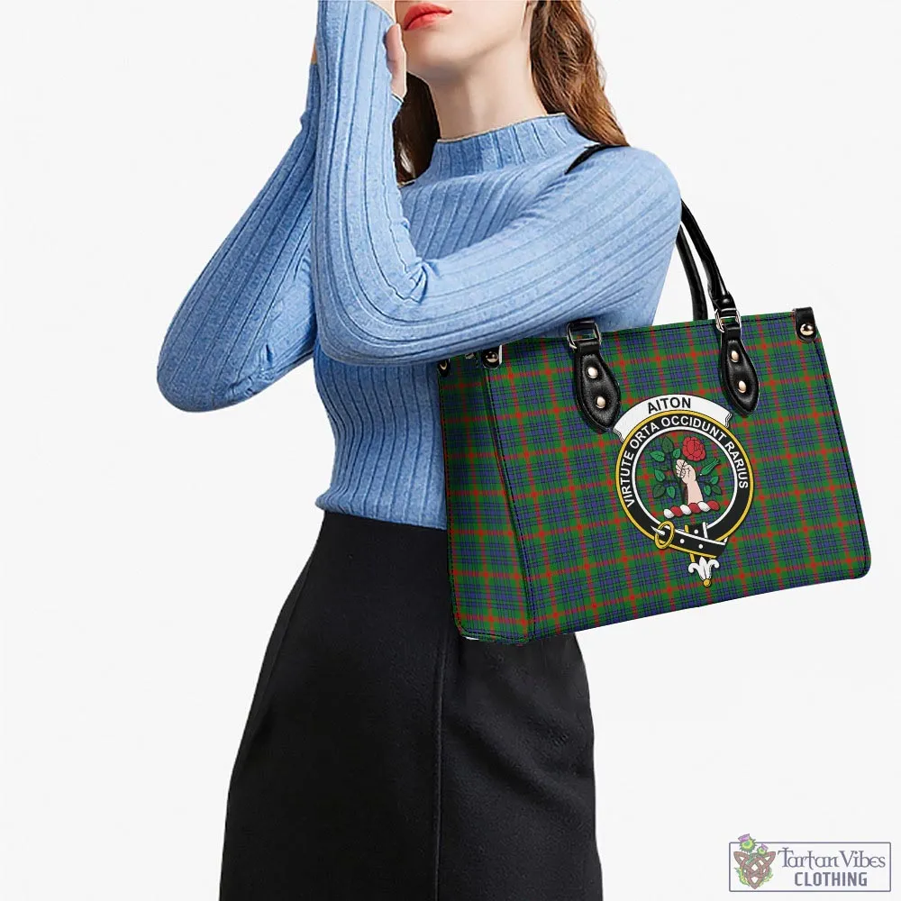 Aiton Tartan Luxury Leather Handbags with Family Crest