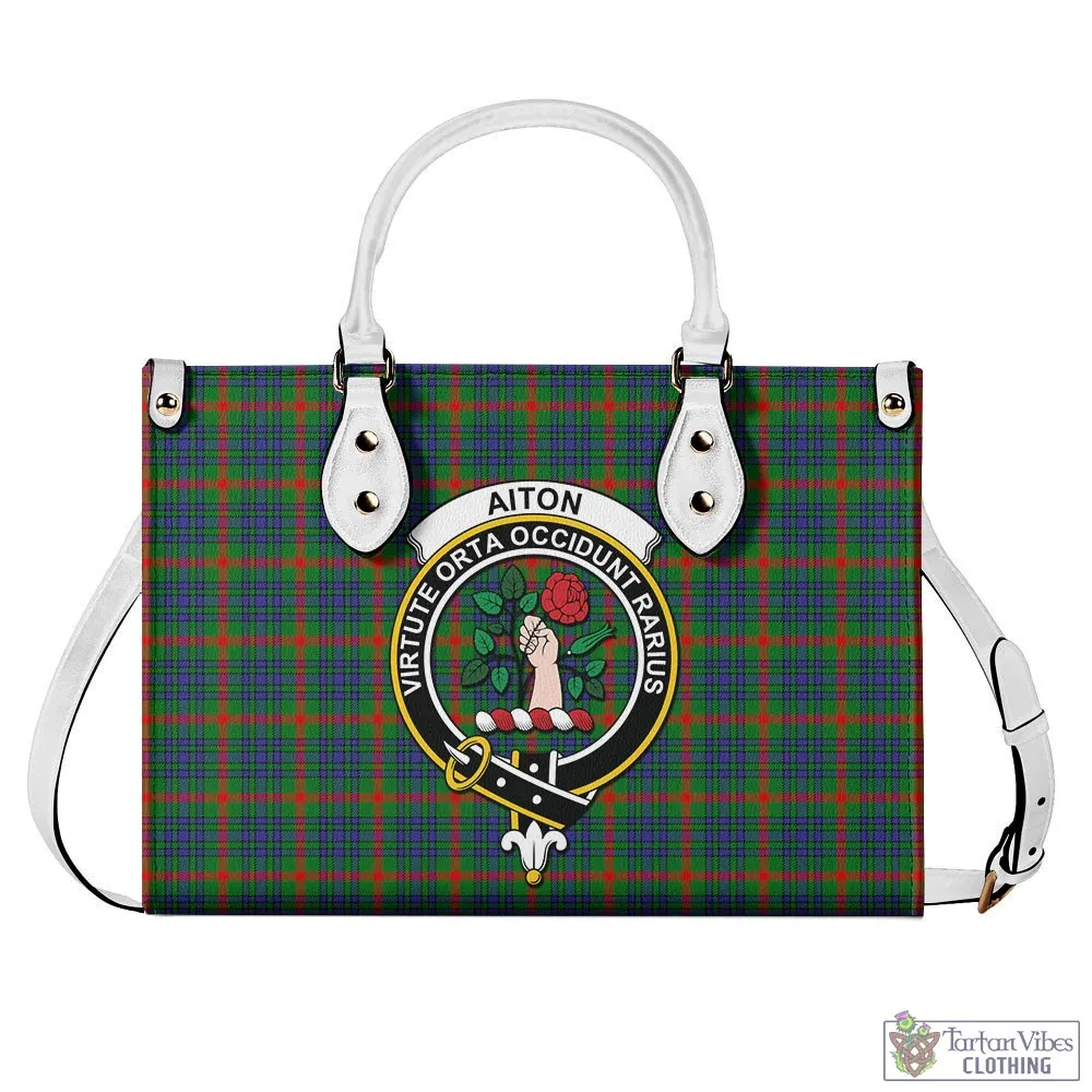 Aiton Tartan Luxury Leather Handbags with Family Crest