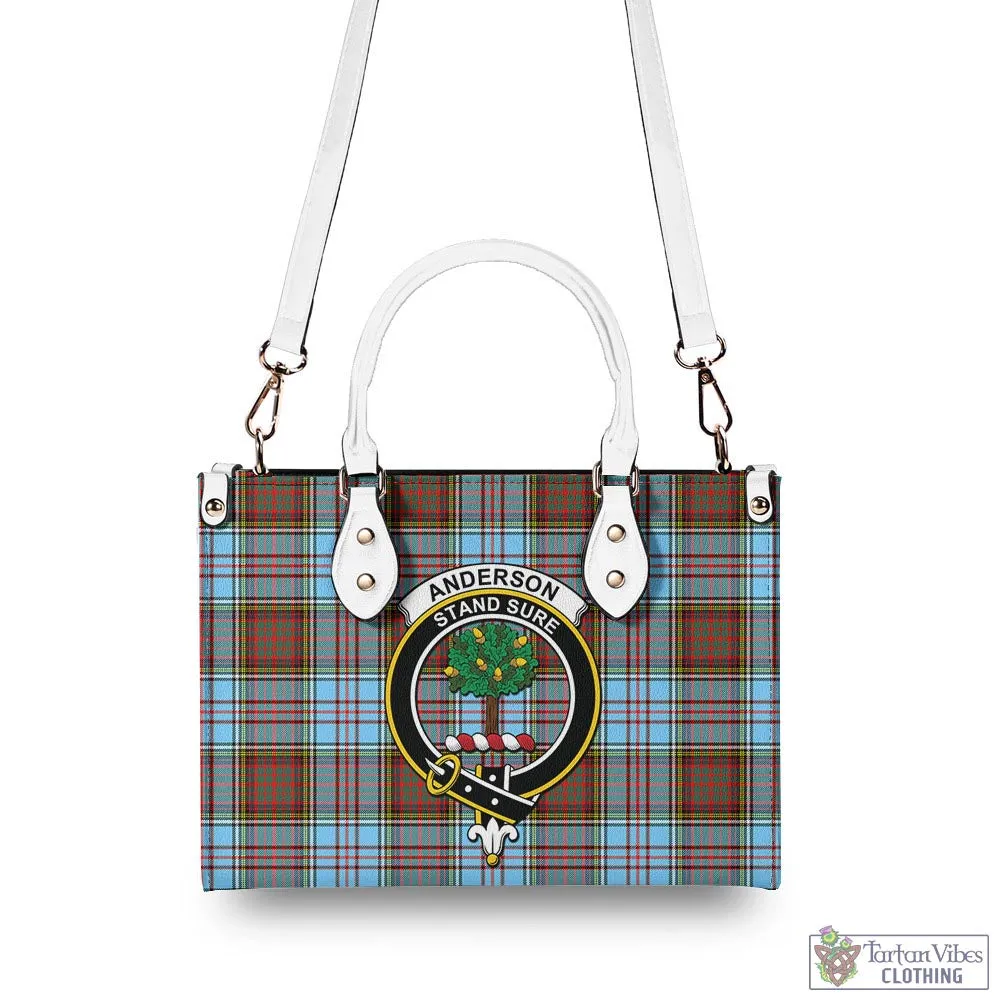 Anderson Ancient Tartan Luxury Leather Handbags with Family Crest