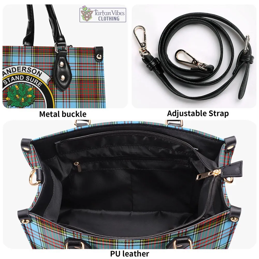 Anderson Ancient Tartan Luxury Leather Handbags with Family Crest