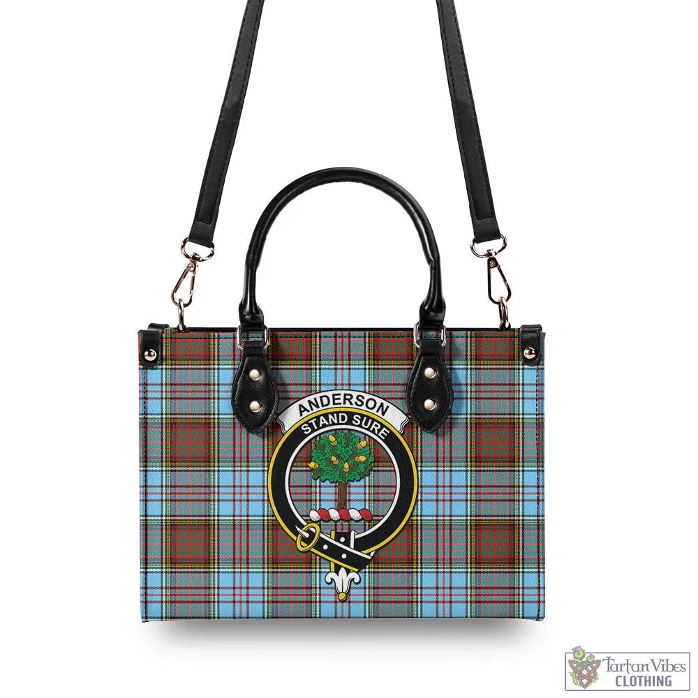 Anderson Ancient Tartan Luxury Leather Handbags with Family Crest