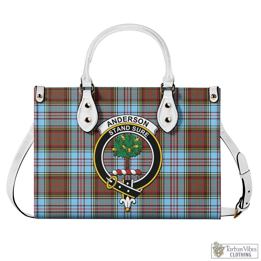 Anderson Ancient Tartan Luxury Leather Handbags with Family Crest