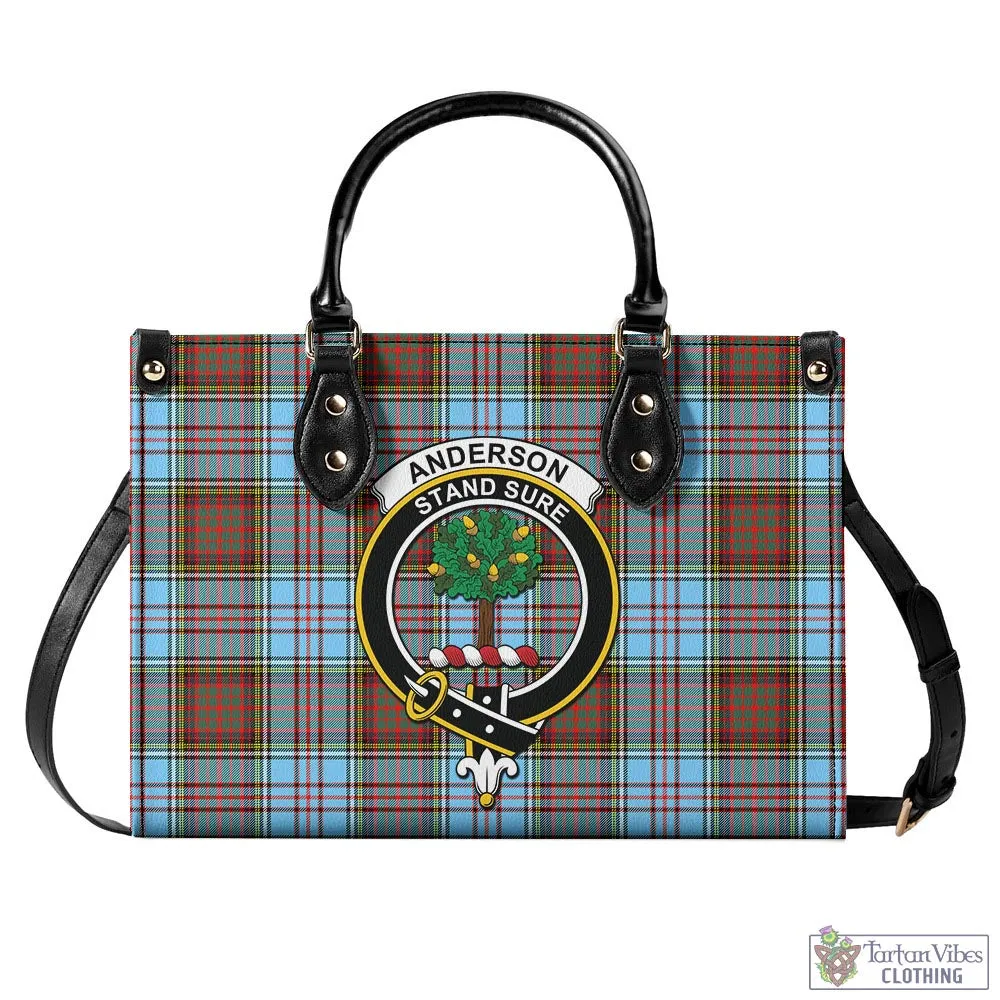 Anderson Ancient Tartan Luxury Leather Handbags with Family Crest