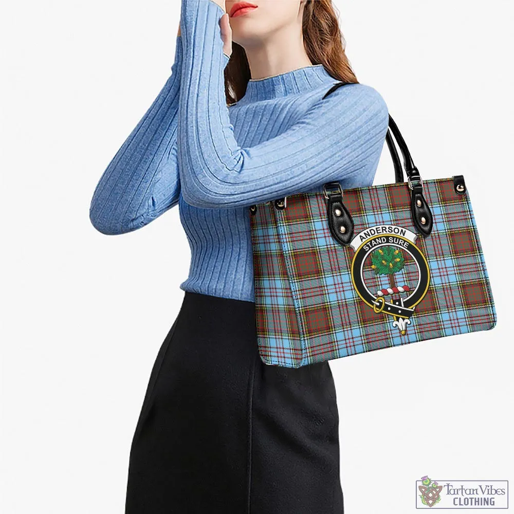 Anderson Ancient Tartan Luxury Leather Handbags with Family Crest