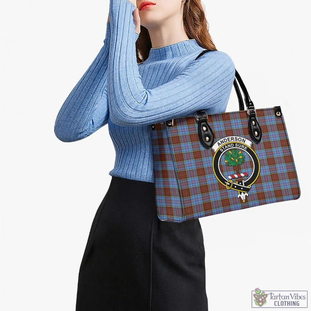 Anderson Modern Tartan Luxury Leather Handbags with Family Crest