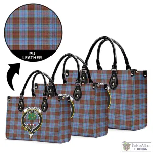 Anderson Modern Tartan Luxury Leather Handbags with Family Crest