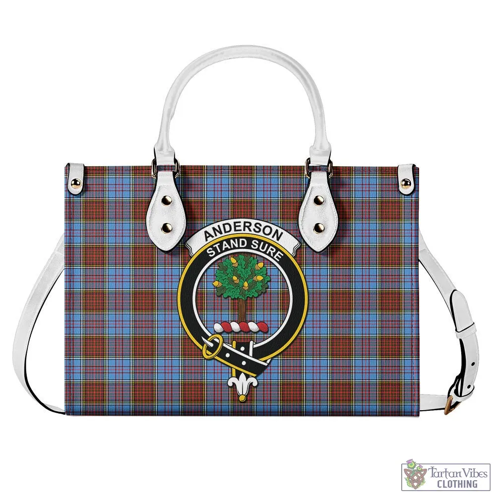 Anderson Modern Tartan Luxury Leather Handbags with Family Crest