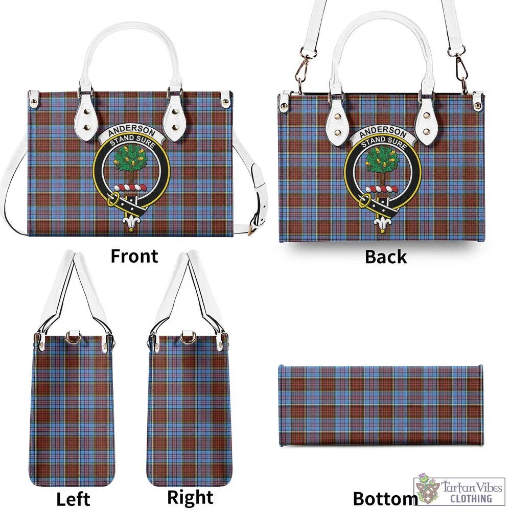Anderson Modern Tartan Luxury Leather Handbags with Family Crest