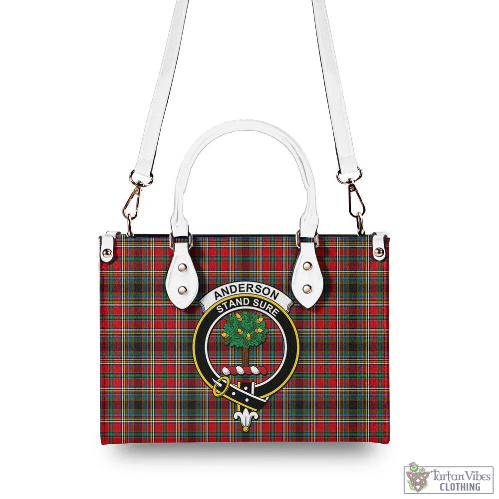 Anderson of Arbrake Tartan Luxury Leather Handbags with Family Crest
