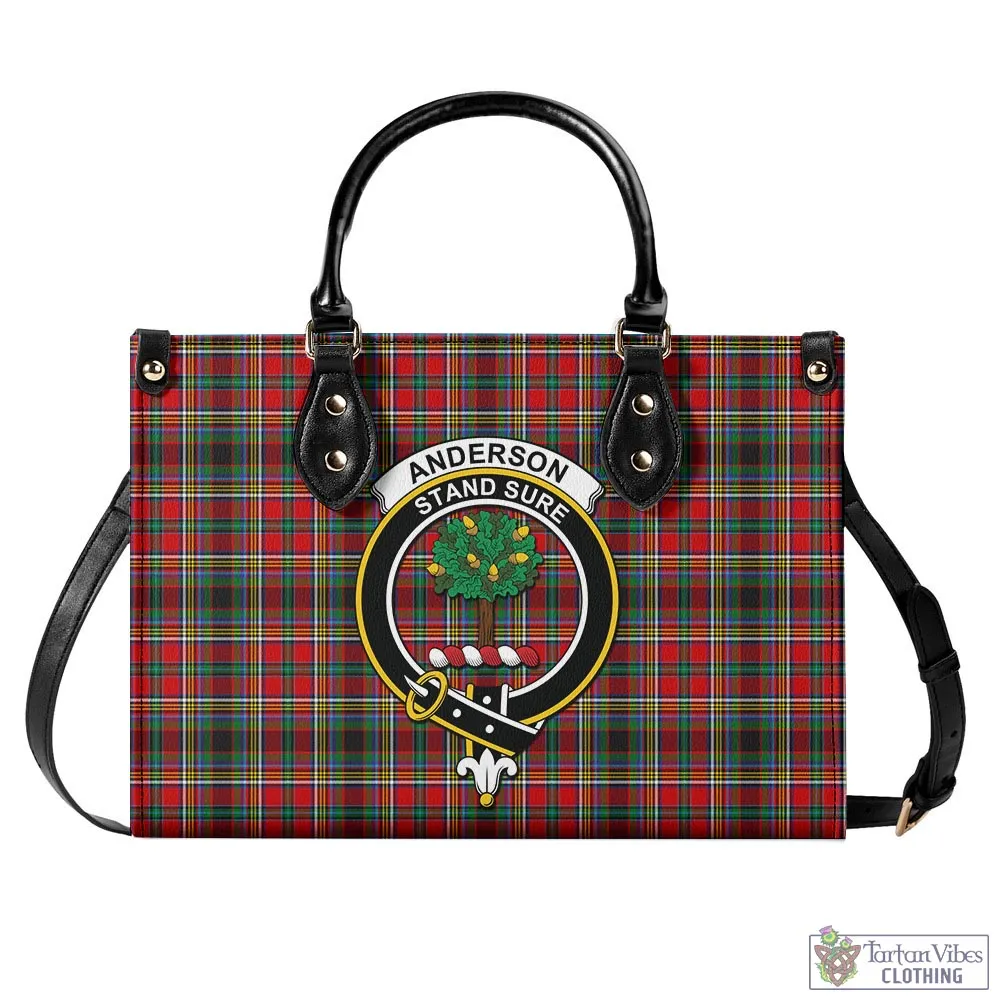 Anderson of Arbrake Tartan Luxury Leather Handbags with Family Crest