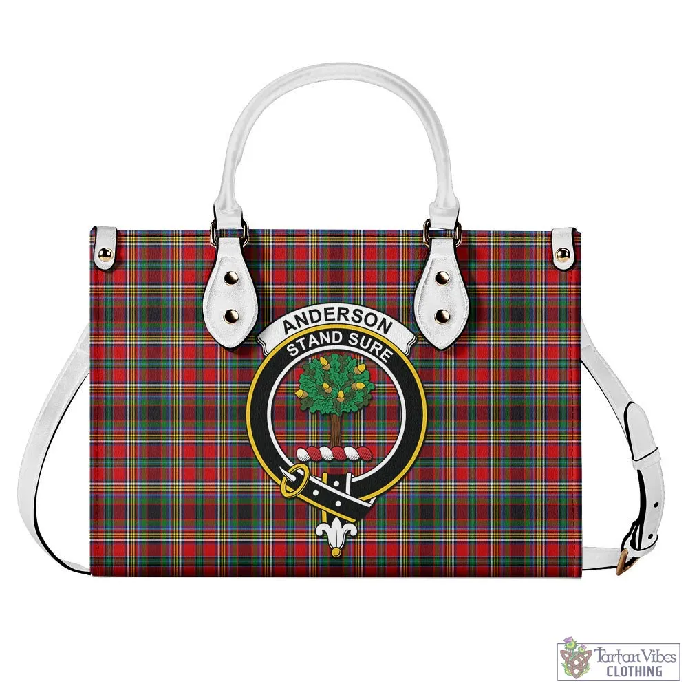 Anderson of Arbrake Tartan Luxury Leather Handbags with Family Crest