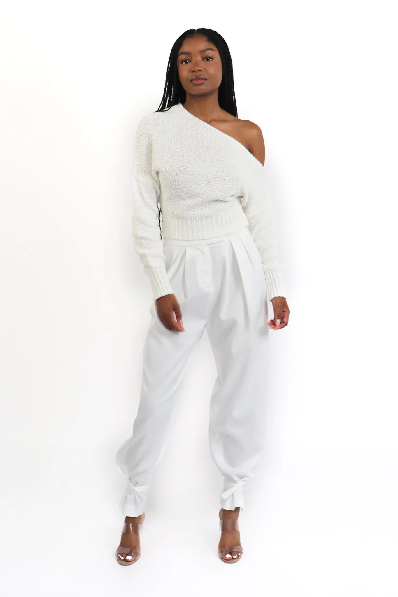 Ankle Tie Satin Pants