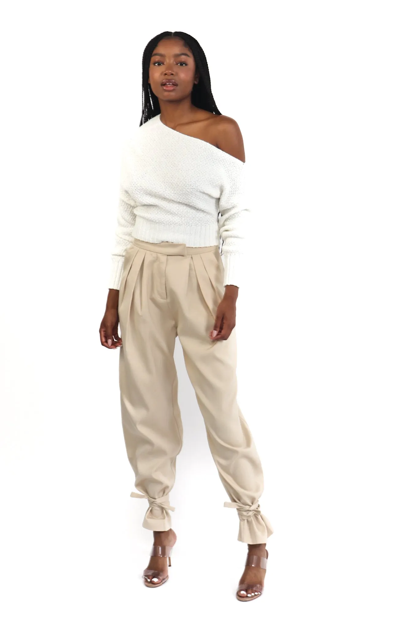 Ankle Tie Satin Pants