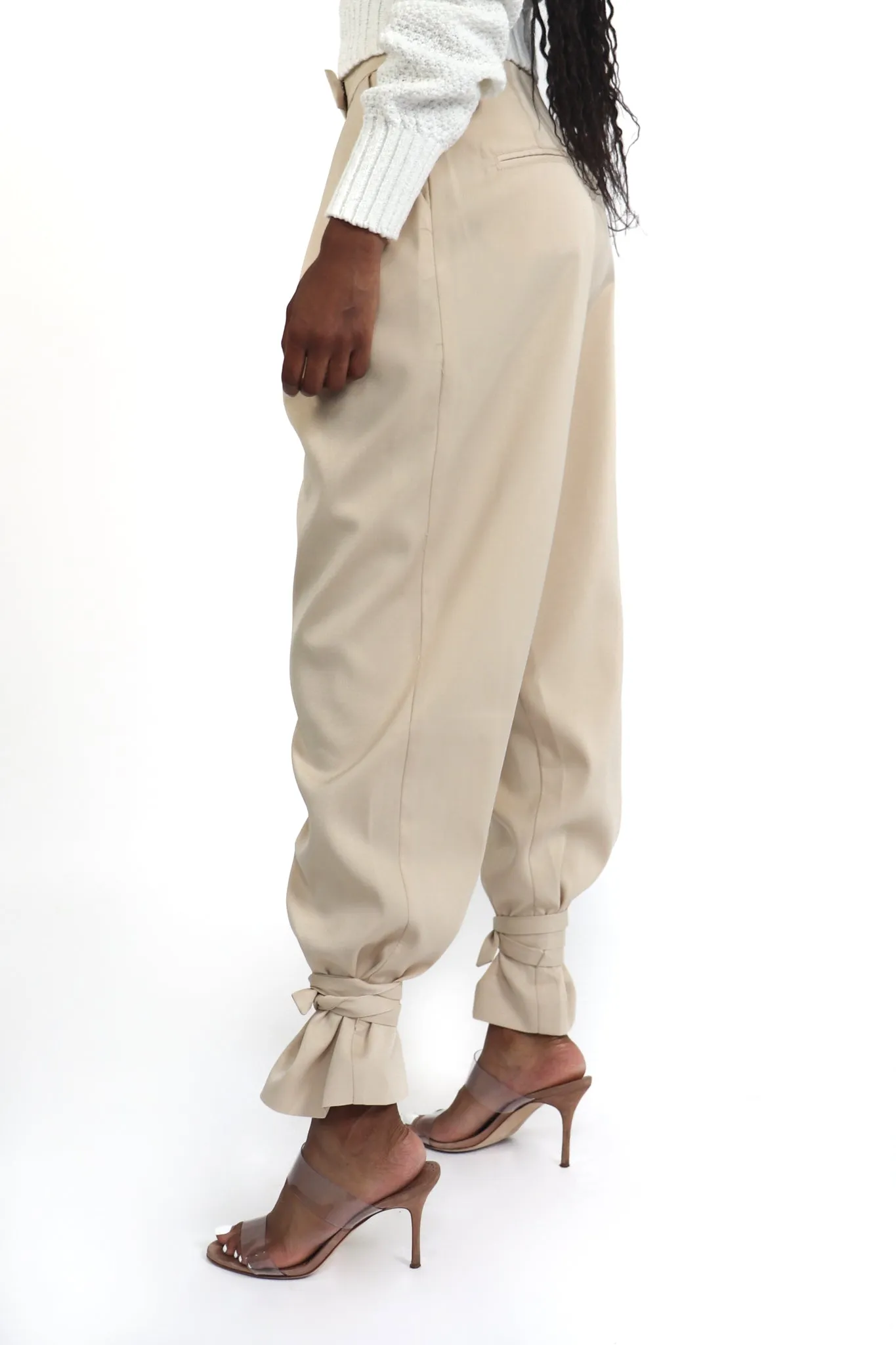 Ankle Tie Satin Pants