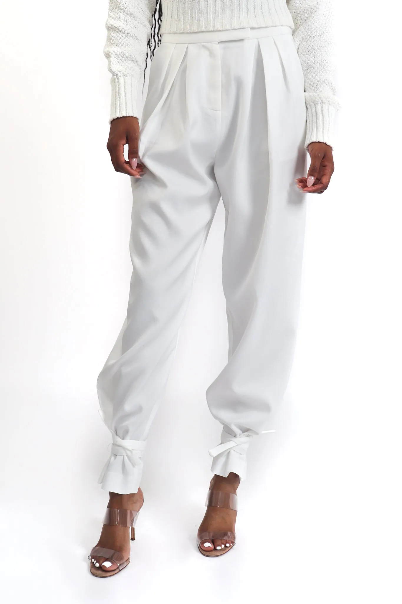 Ankle Tie Satin Pants