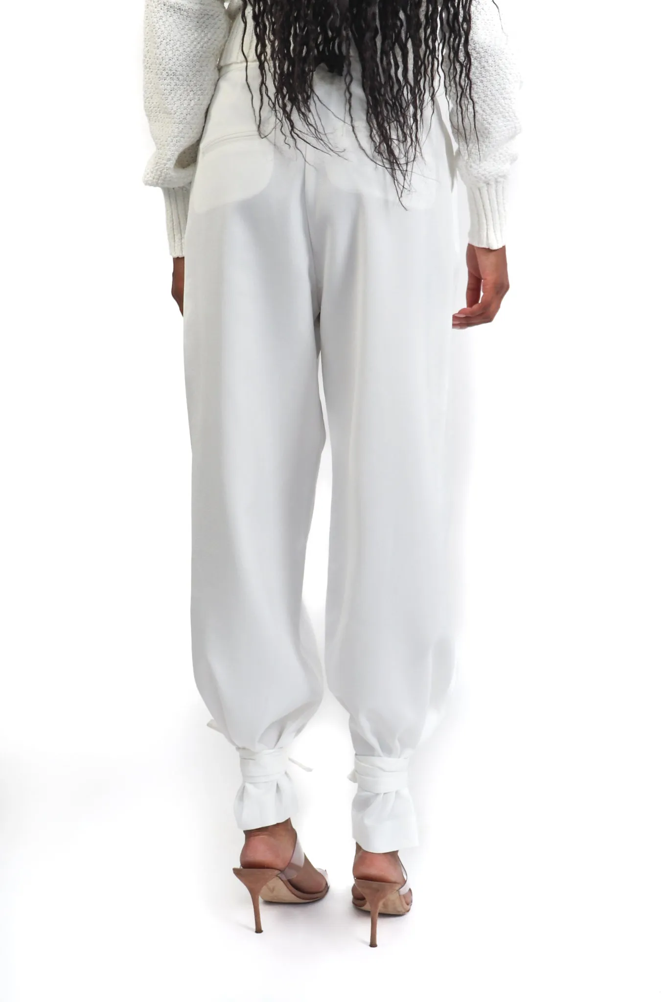 Ankle Tie Satin Pants