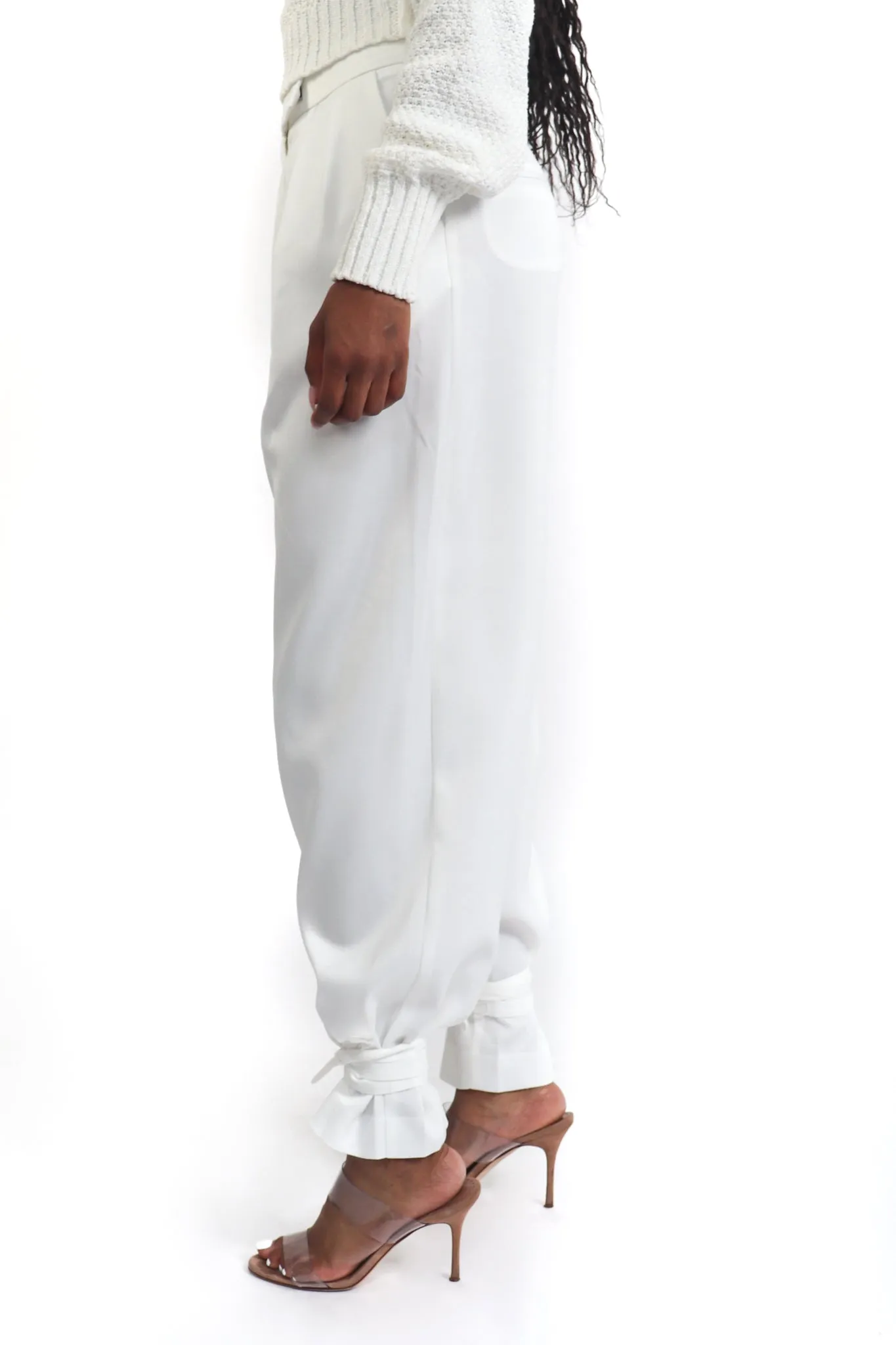 Ankle Tie Satin Pants