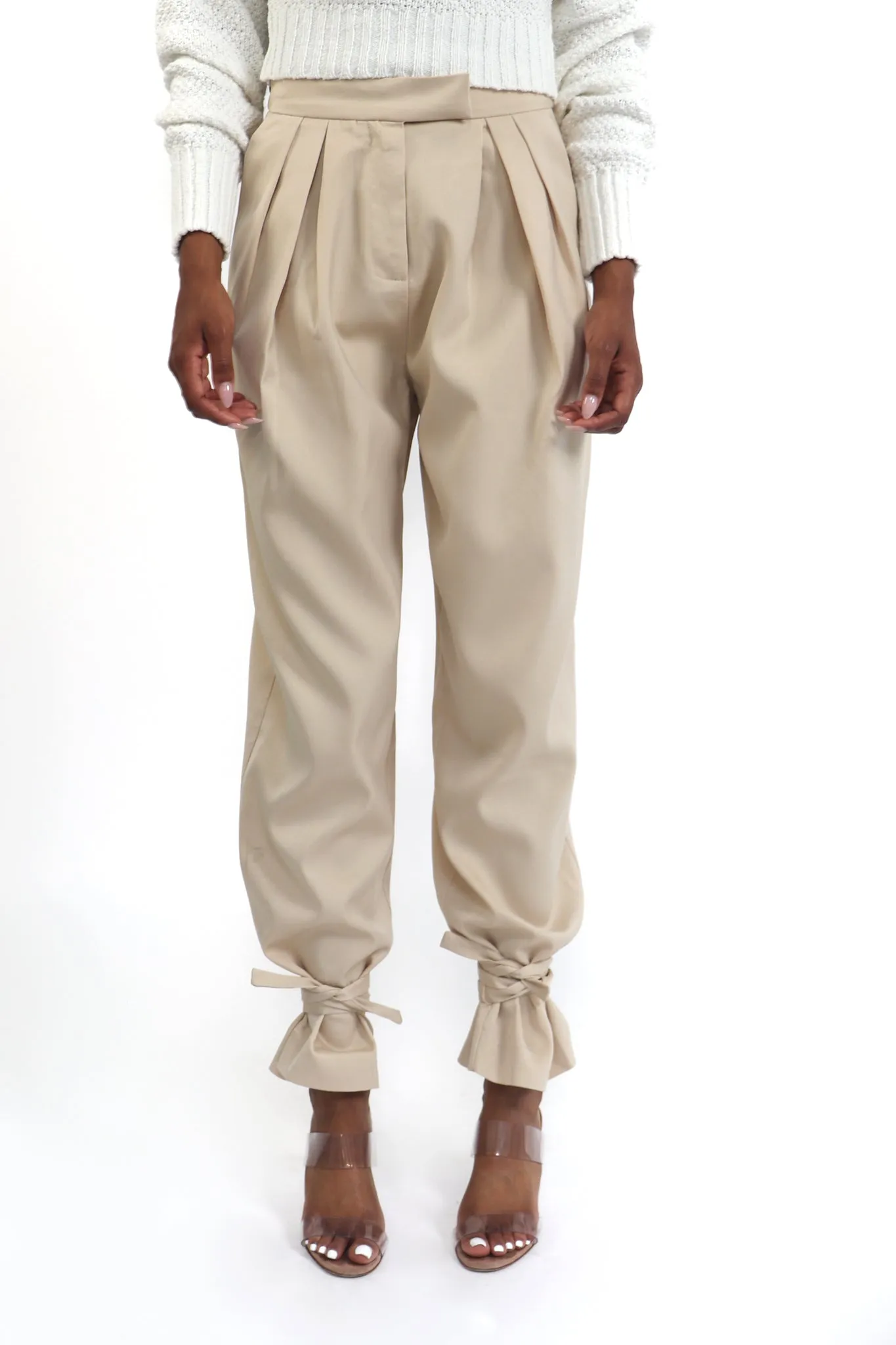 Ankle Tie Satin Pants