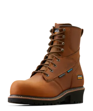 Ariat Boots, 8 Inch Logger Shock Shield Waterproof Composite Toe Work Boot, 10050840,  COPPER BROWN