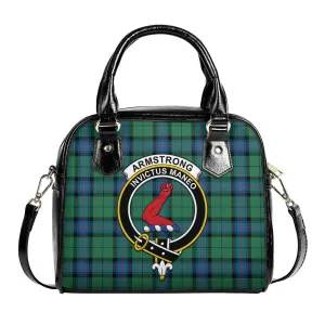 Armstrong Ancient Tartan Shoulder Handbags with Family Crest