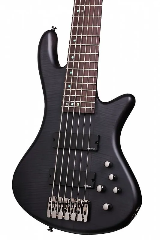Bass guitar Schecter Stiletto Studio-6 See-Thru Black Satin   FREE GIG BAG - 6-String Electric Bass Guitar