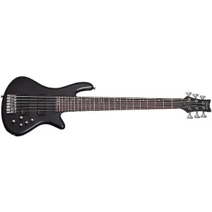 Bass guitar Schecter Stiletto Studio-6 See-Thru Black Satin   FREE GIG BAG - 6-String Electric Bass Guitar