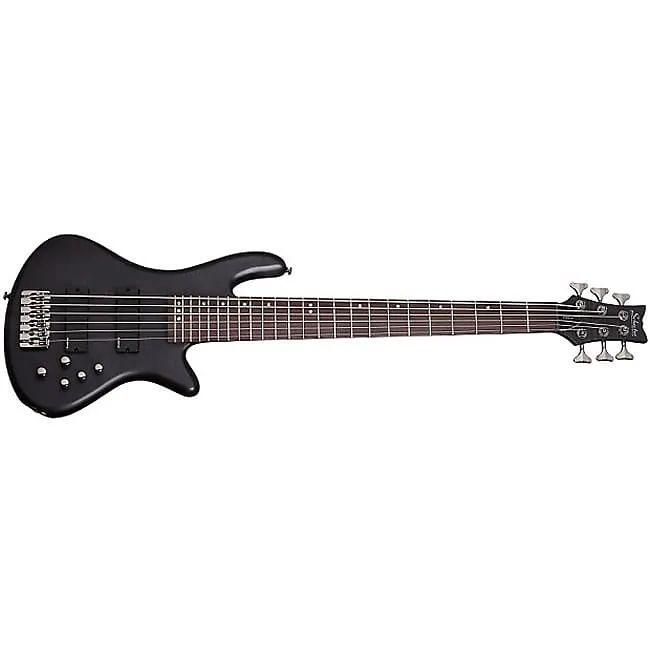 Bass guitar Schecter Stiletto Studio-6 See-Thru Black Satin   FREE GIG BAG - 6-String Electric Bass Guitar