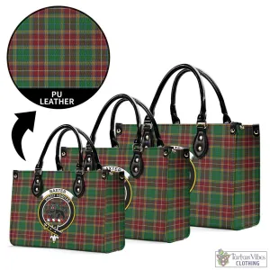 Baxter Tartan Luxury Leather Handbags with Family Crest