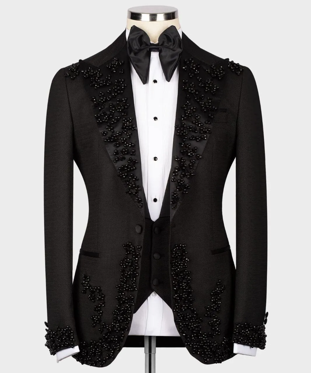 Black Decorative Lapel Tuxedo