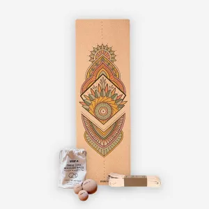 Bold Yogi Pack: Mandala Cork Mat   Massage Balls   Stretch Strap