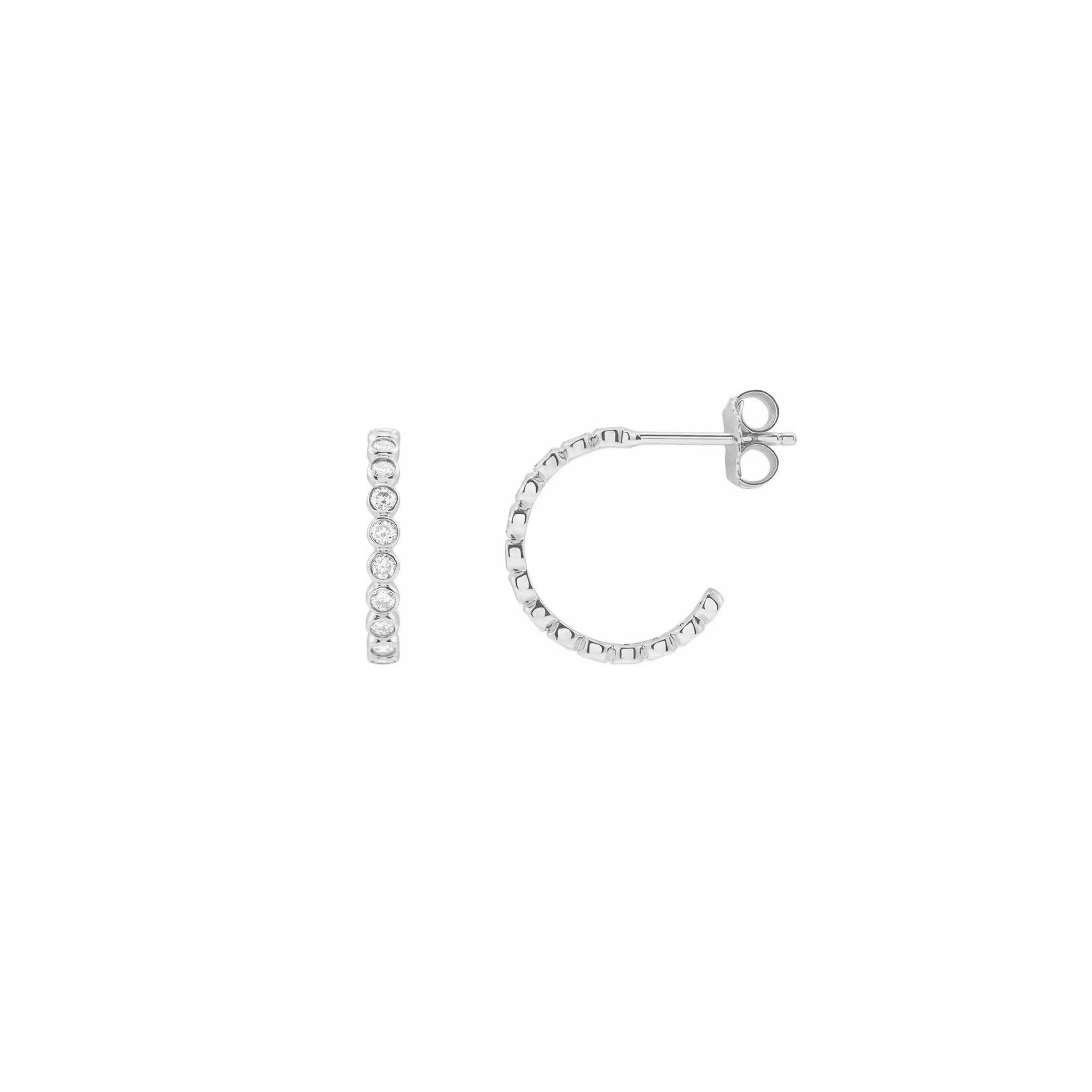 Classic bezel hoops with a CANADAMARK diamond twist