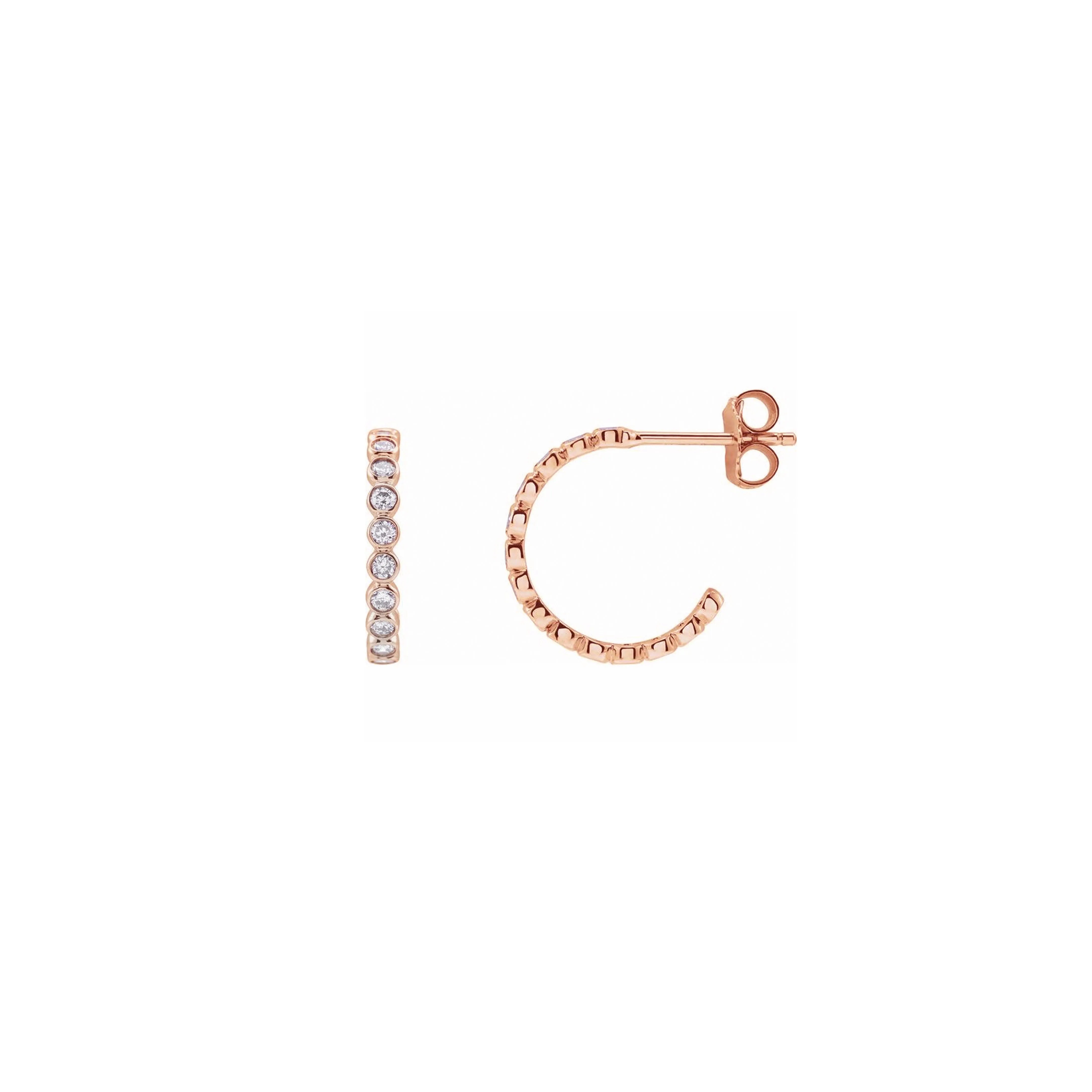 Classic bezel hoops with a CANADAMARK diamond twist
