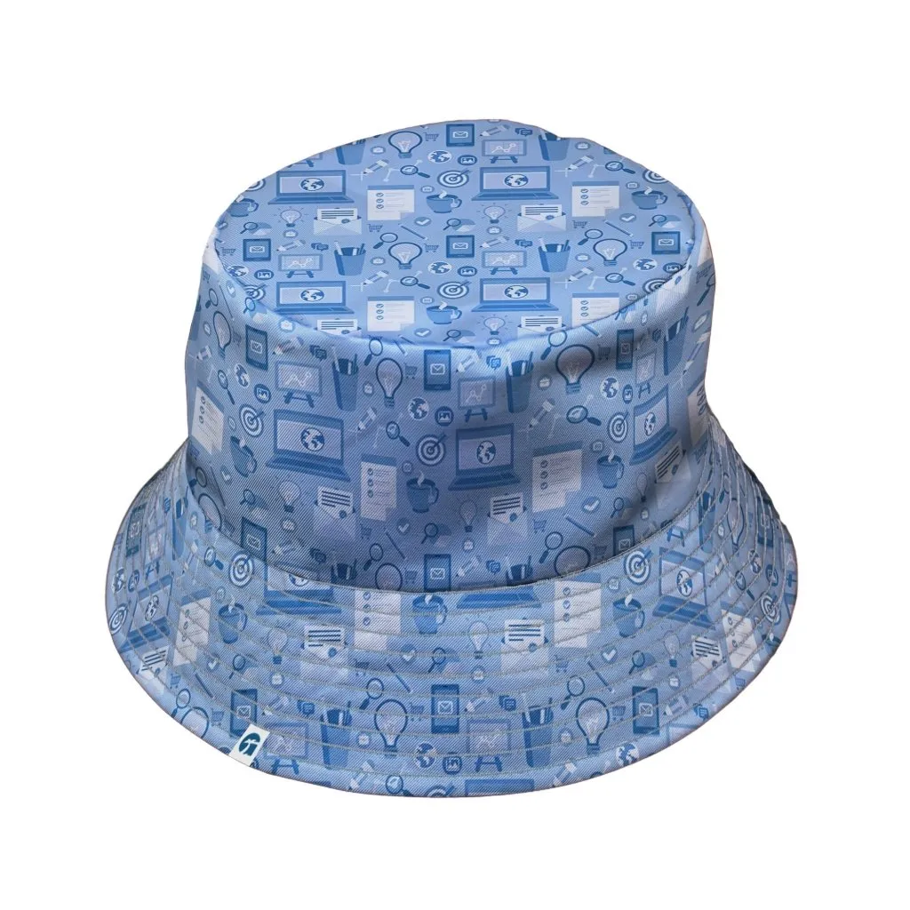 Computer Programmer Life Silver Blue Bucket Hat