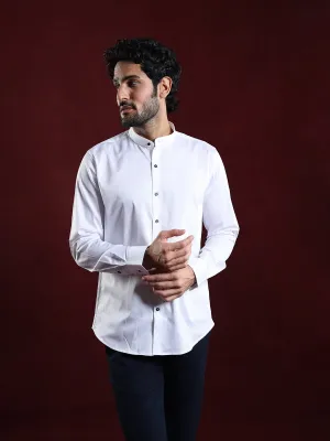 Cotton Stretch No Img Plain Slim Fit Full Sleeve Ceremonial Shirt
