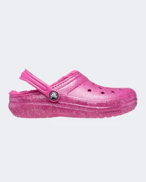 Crocs Classic Lined Glitter Infant Lifestyle Slippers Pink 207463-6Sz