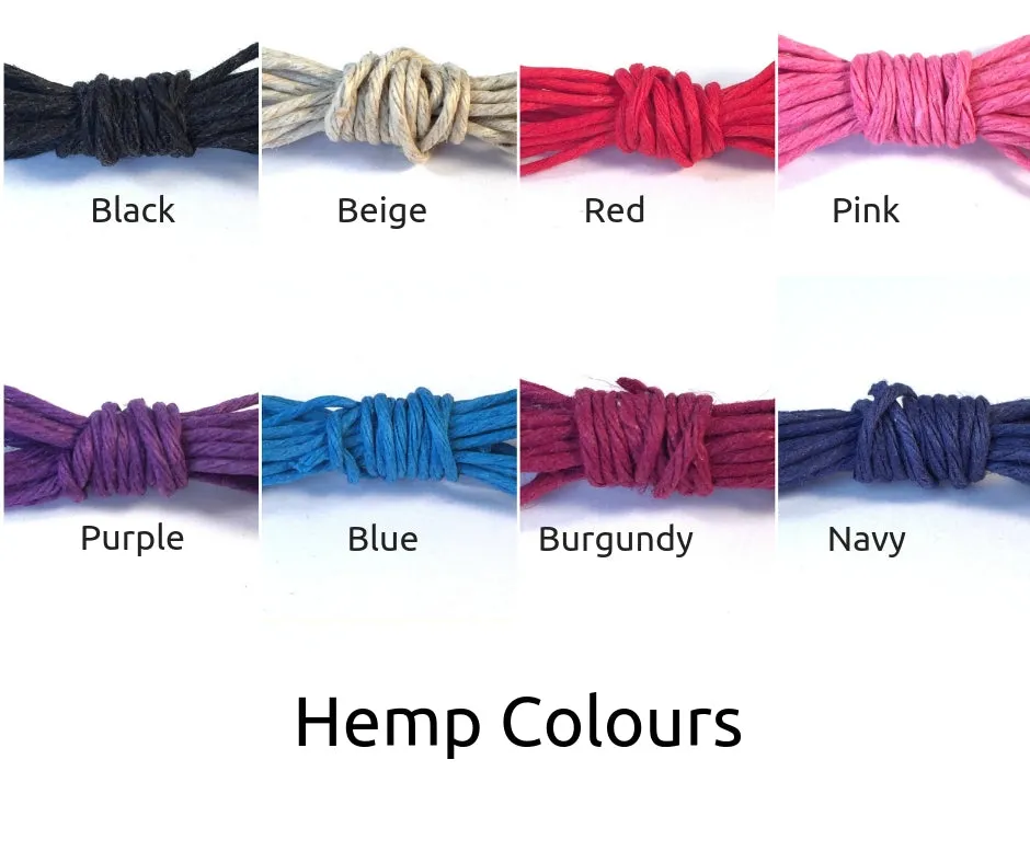 Dangly Kitty Cat Charm Hemp Wish Bracelet - Colour Choice