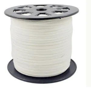 Faux Suede Leather Cord SPOOL 90 mtrs - White