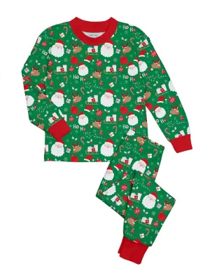 Green HO HO HO Santa classic top and pant pj hi