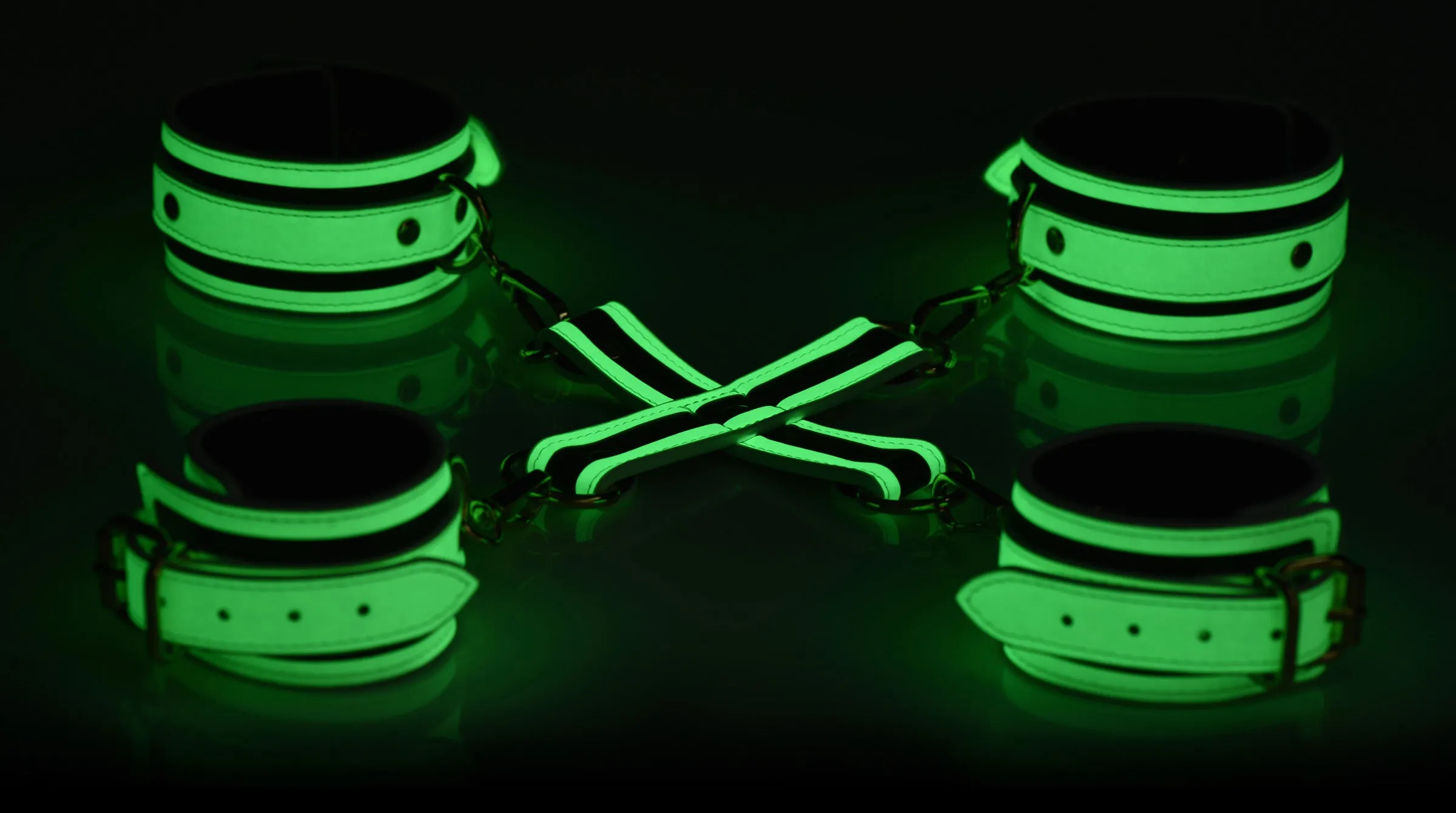 Kink In The Dark Glowing Hog Tie Bondage Set